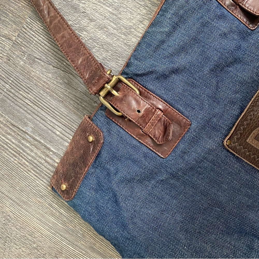 Vintage Dolce & Gabbana denim and leather tote bag - Picture 10 of 14